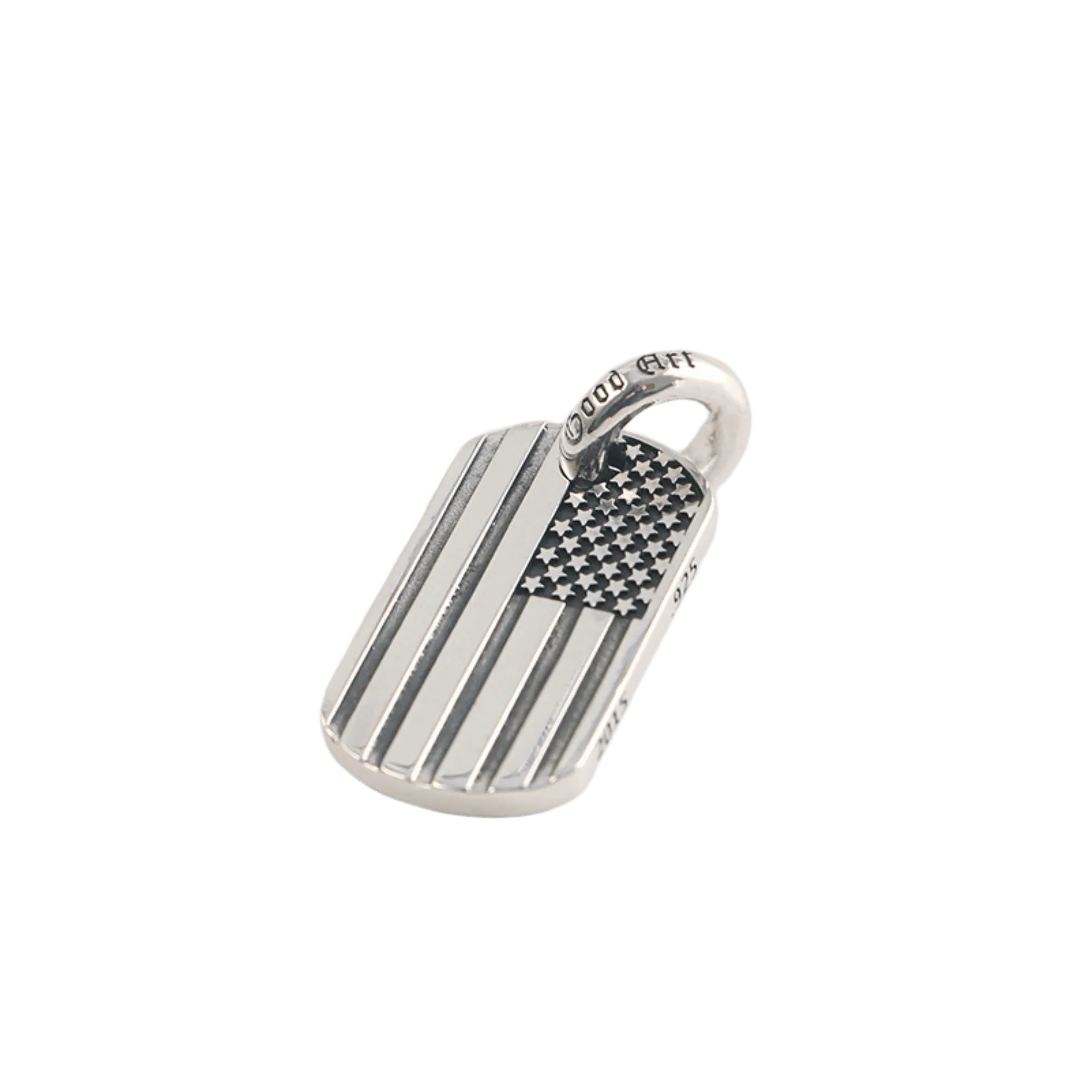 Good Art Dog Tag Pendant - Medium/ USA Flag