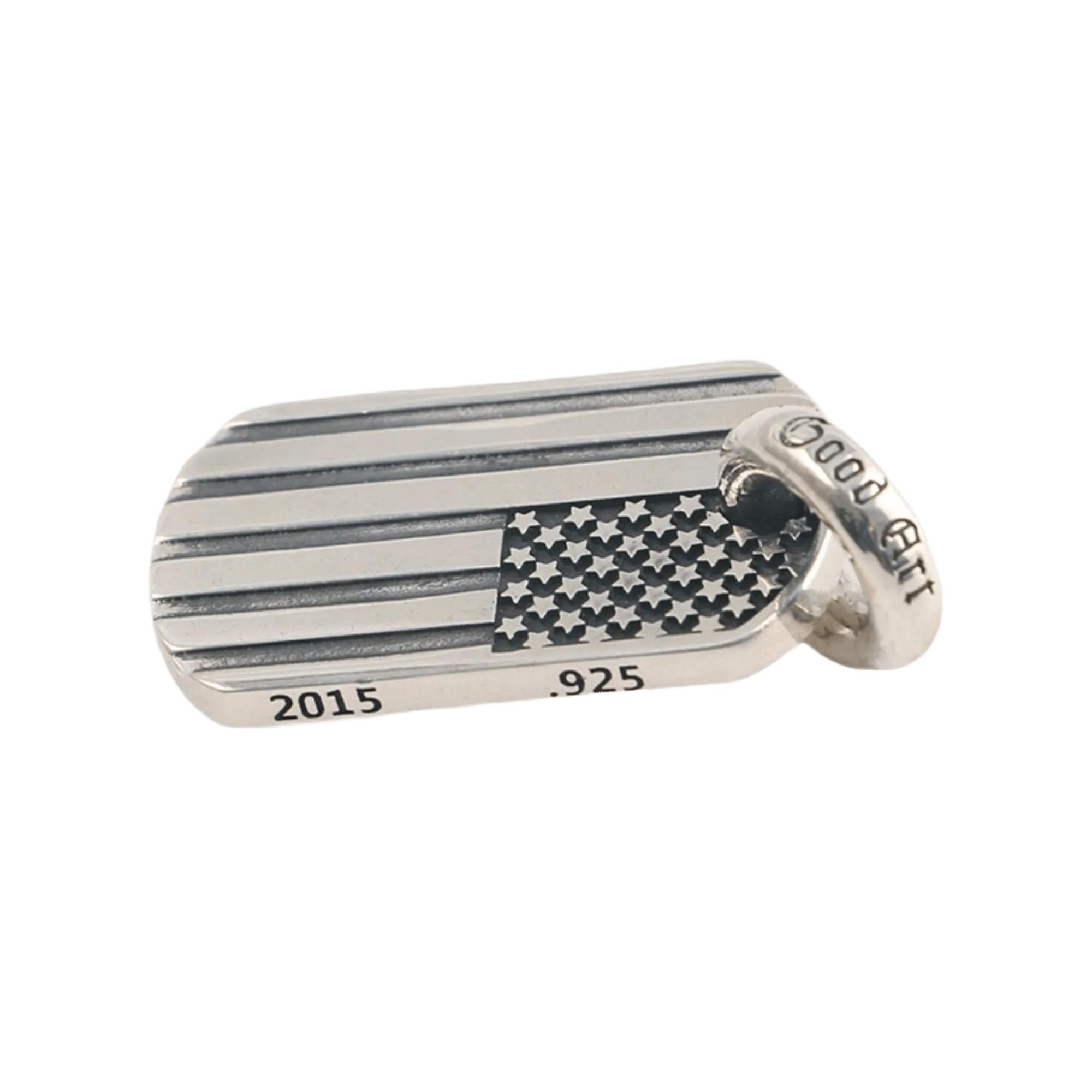 Good Art Dog Tag Pendant - Medium/ USA Flag