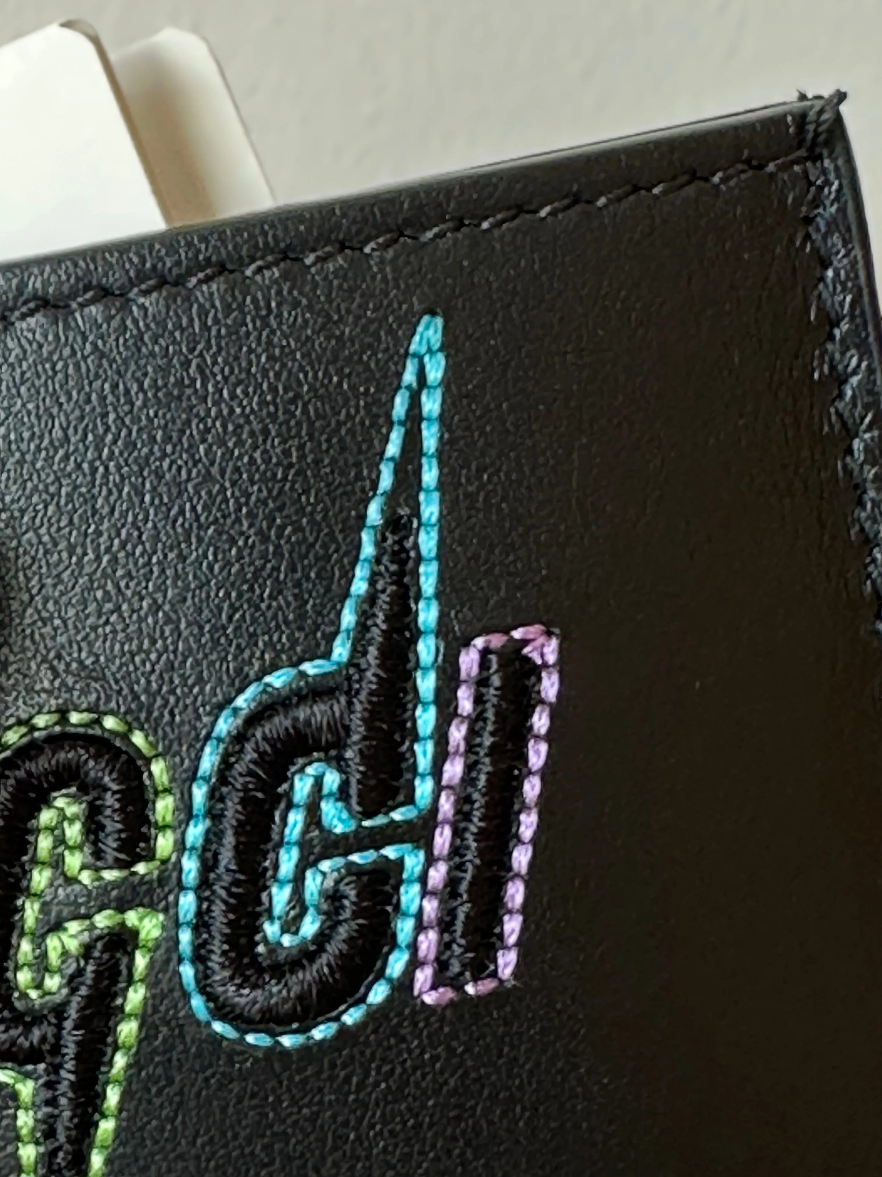 Gucci Blade Embroidered Card Case in Black