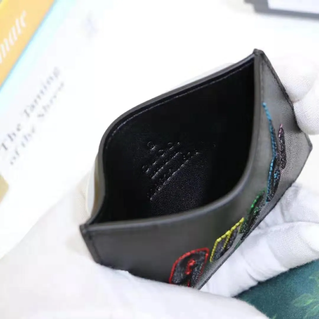 Gucci Blade Embroidered Card Case in Black