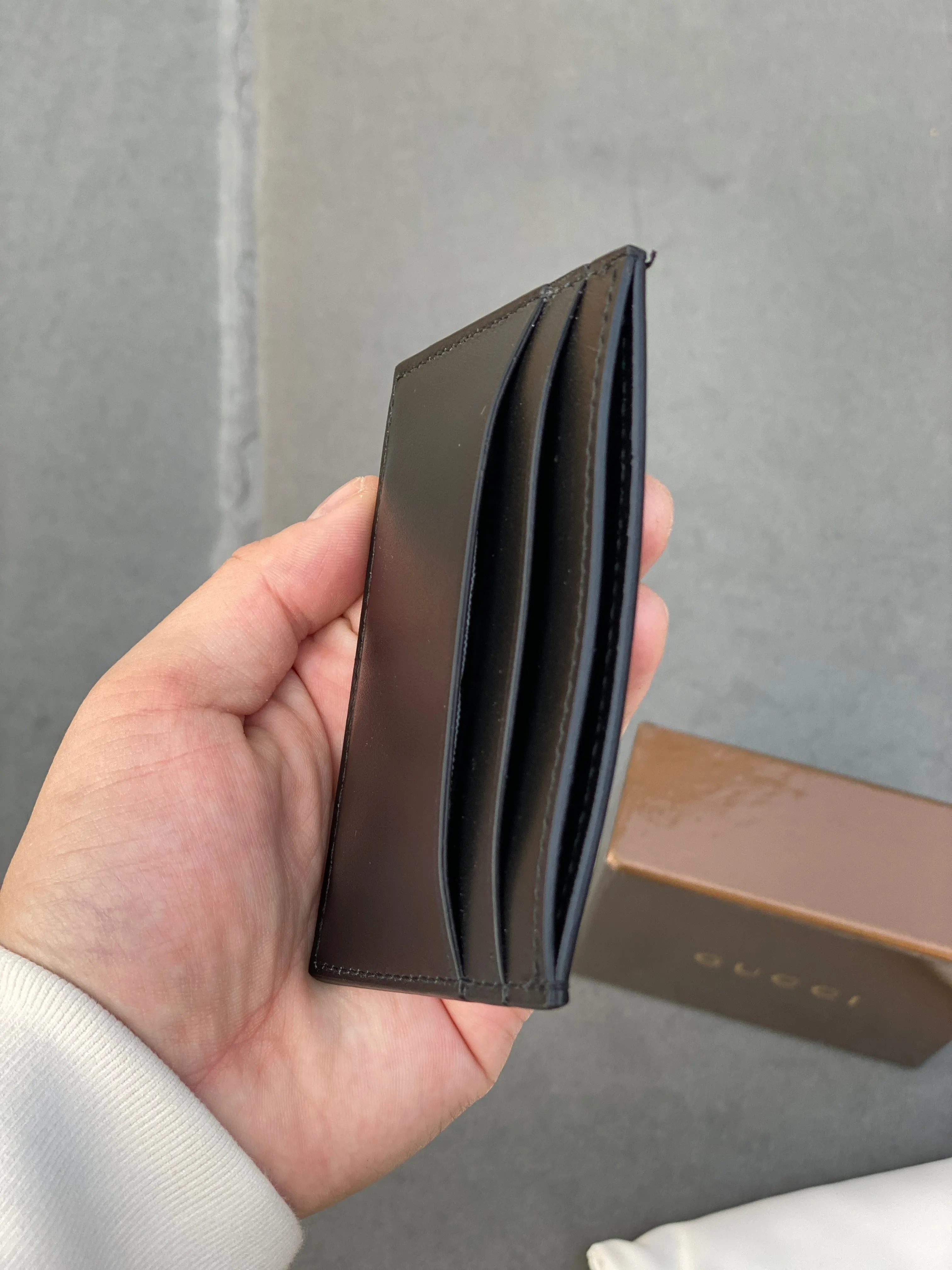 Gucci Blade Embroidered Card Case in Black