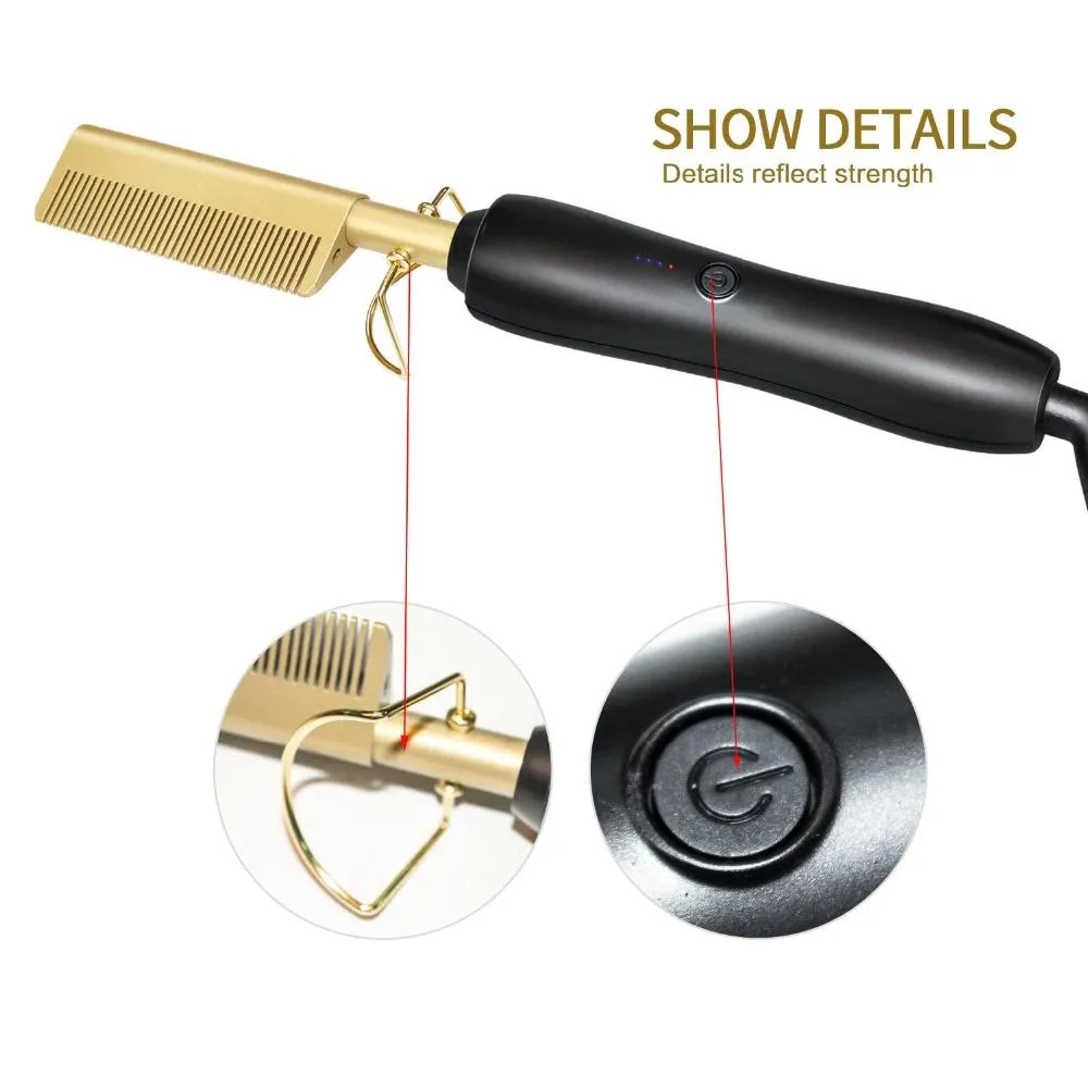 Hair Curler And Straightener Comb