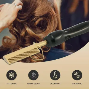 Hair Curler And Straightener Comb