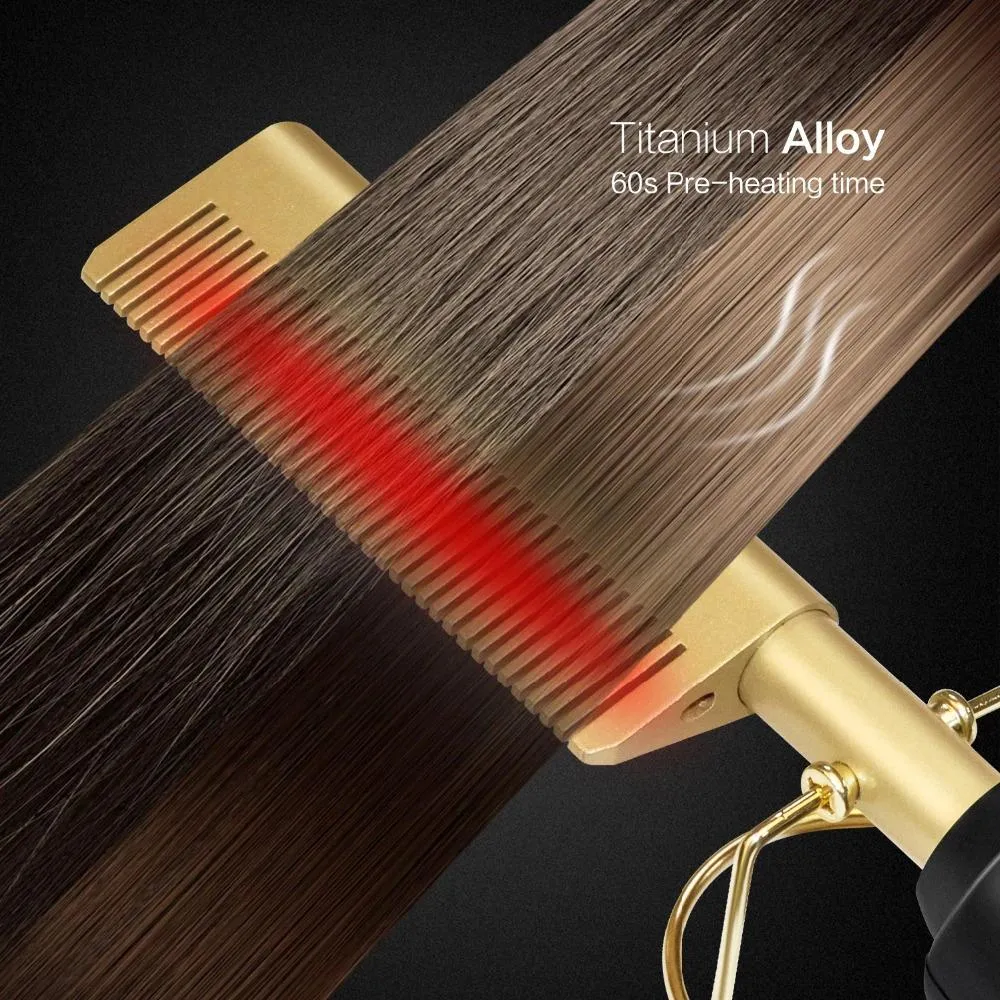 Hair Curler And Straightener Comb