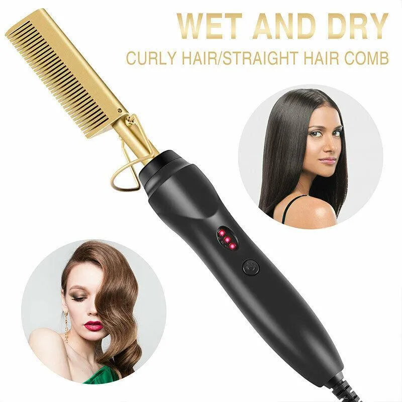 Hair Curler And Straightener Comb