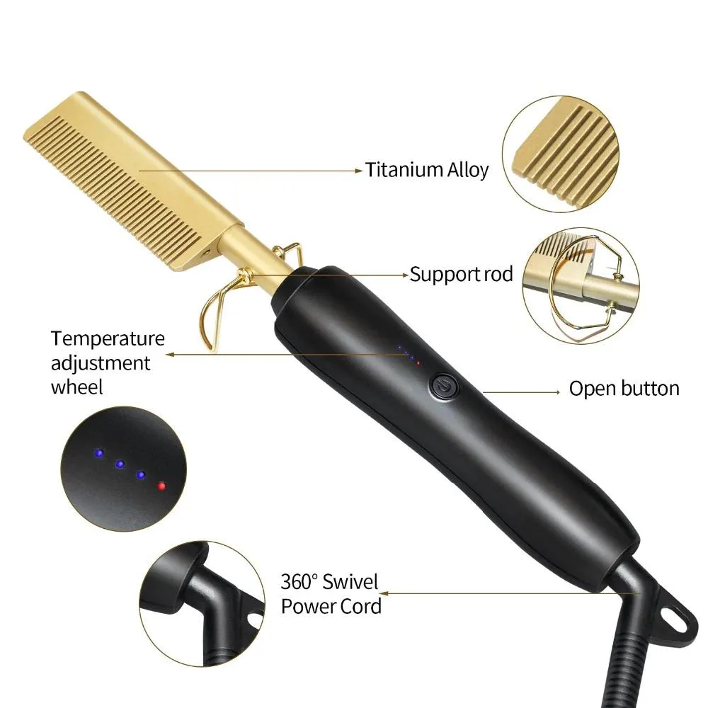 Hair Curler And Straightener Comb