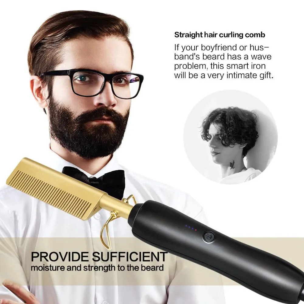 Hair Curler And Straightener Comb