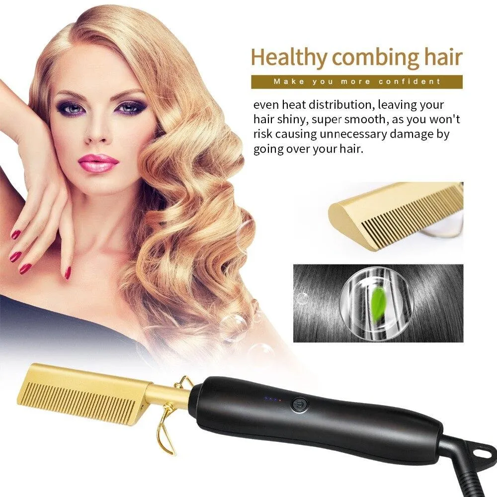 Hair Curler And Straightener Comb