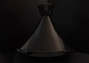 Hand Painted Black Moroccan Cooking Tagine