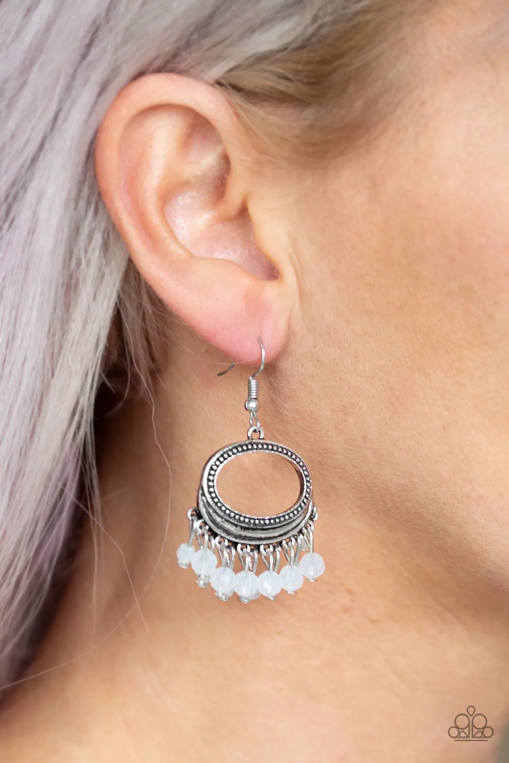 Happy Days White Earring
