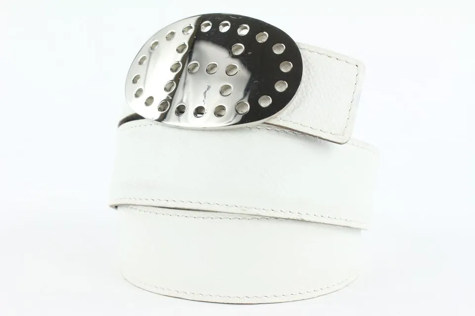 Hermès White x Black x Silver Reversible H Logo Belt Kit 864her49