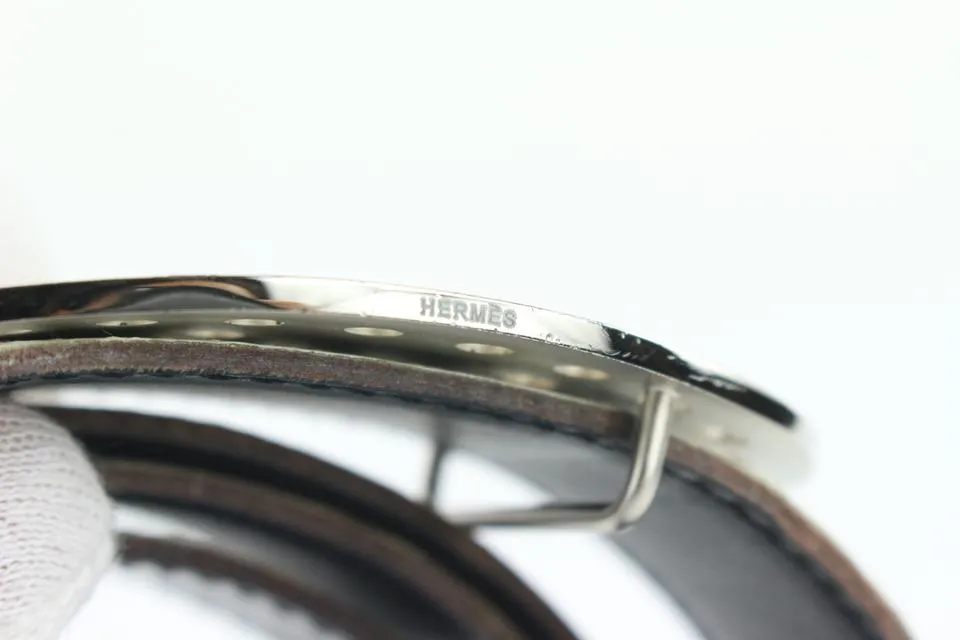 Hermès White x Black x Silver Reversible H Logo Belt Kit 864her49