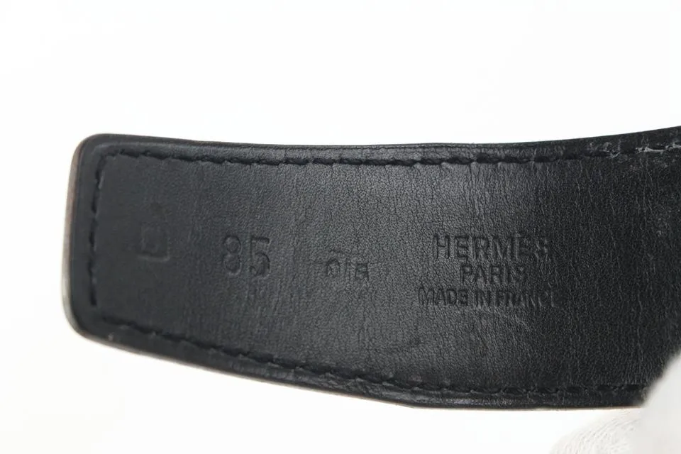 Hermès White x Black x Silver Reversible H Logo Belt Kit 864her49