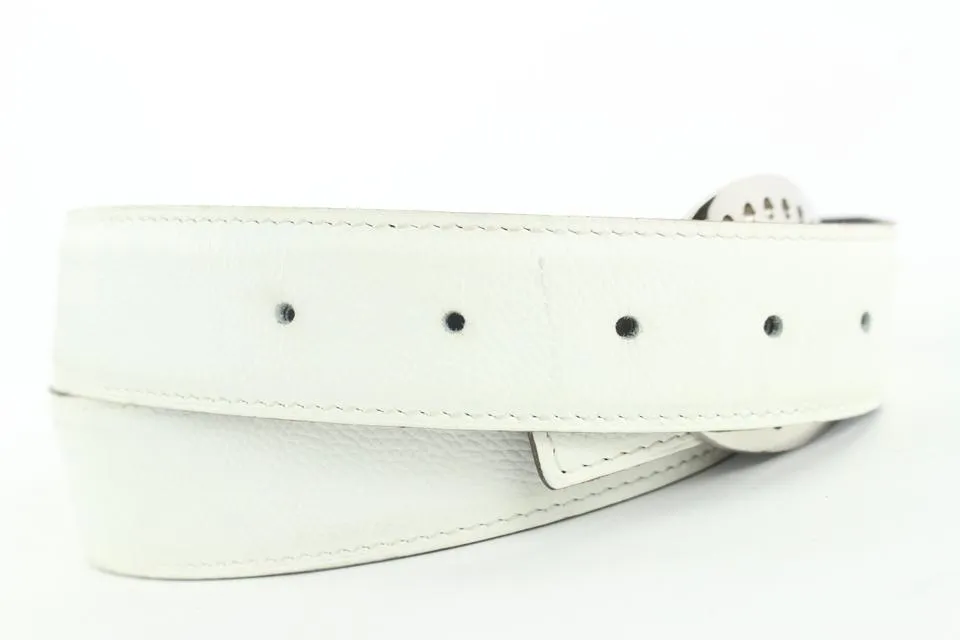 Hermès White x Black x Silver Reversible H Logo Belt Kit 864her49