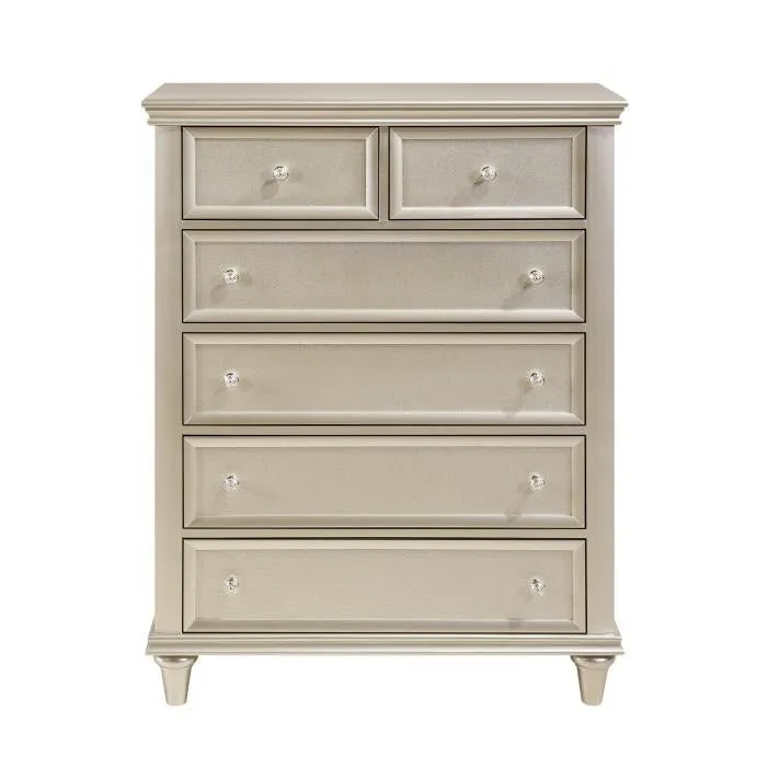 Homelegance Celandine 6 Drawer Chest in Silver 1928-9