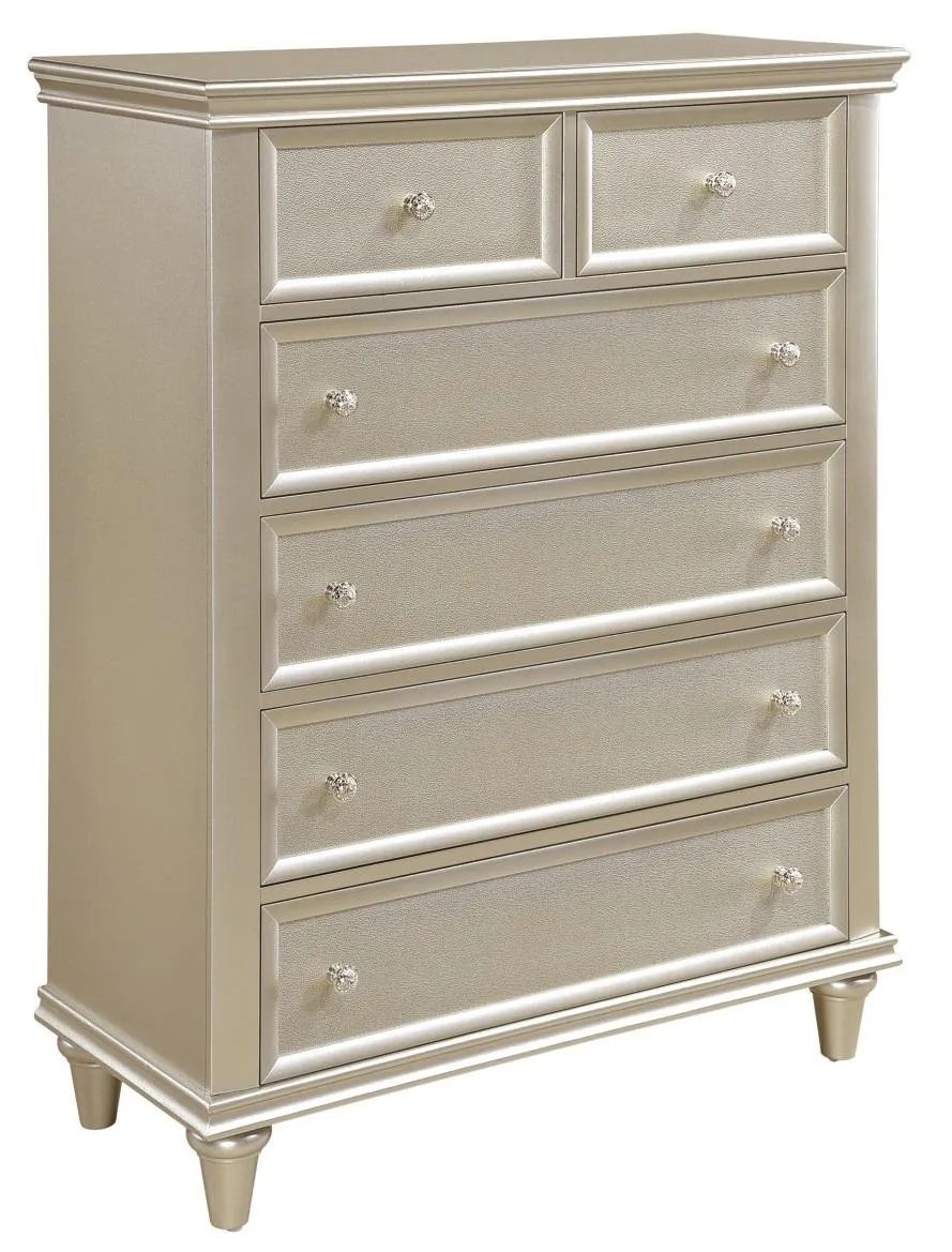 Homelegance Celandine 6 Drawer Chest in Silver 1928-9