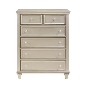 Homelegance Celandine 6 Drawer Chest in Silver 1928-9