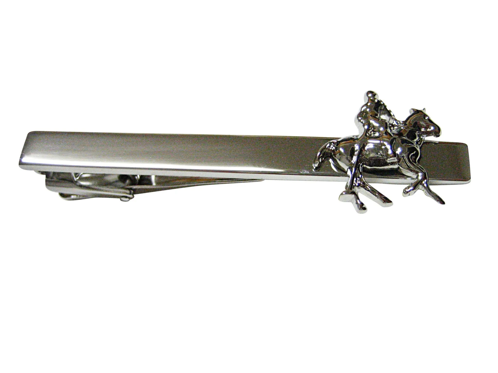 Horse Riding Polo Player Square Tie Clip
