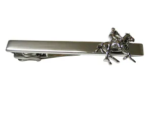 Horse Riding Polo Player Square Tie Clip