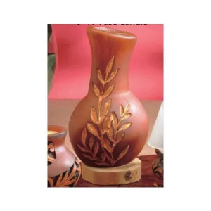 House of Zog Vase Embossed Leaf Candle 9 inch