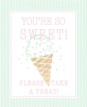 Ice cream Party Sign
