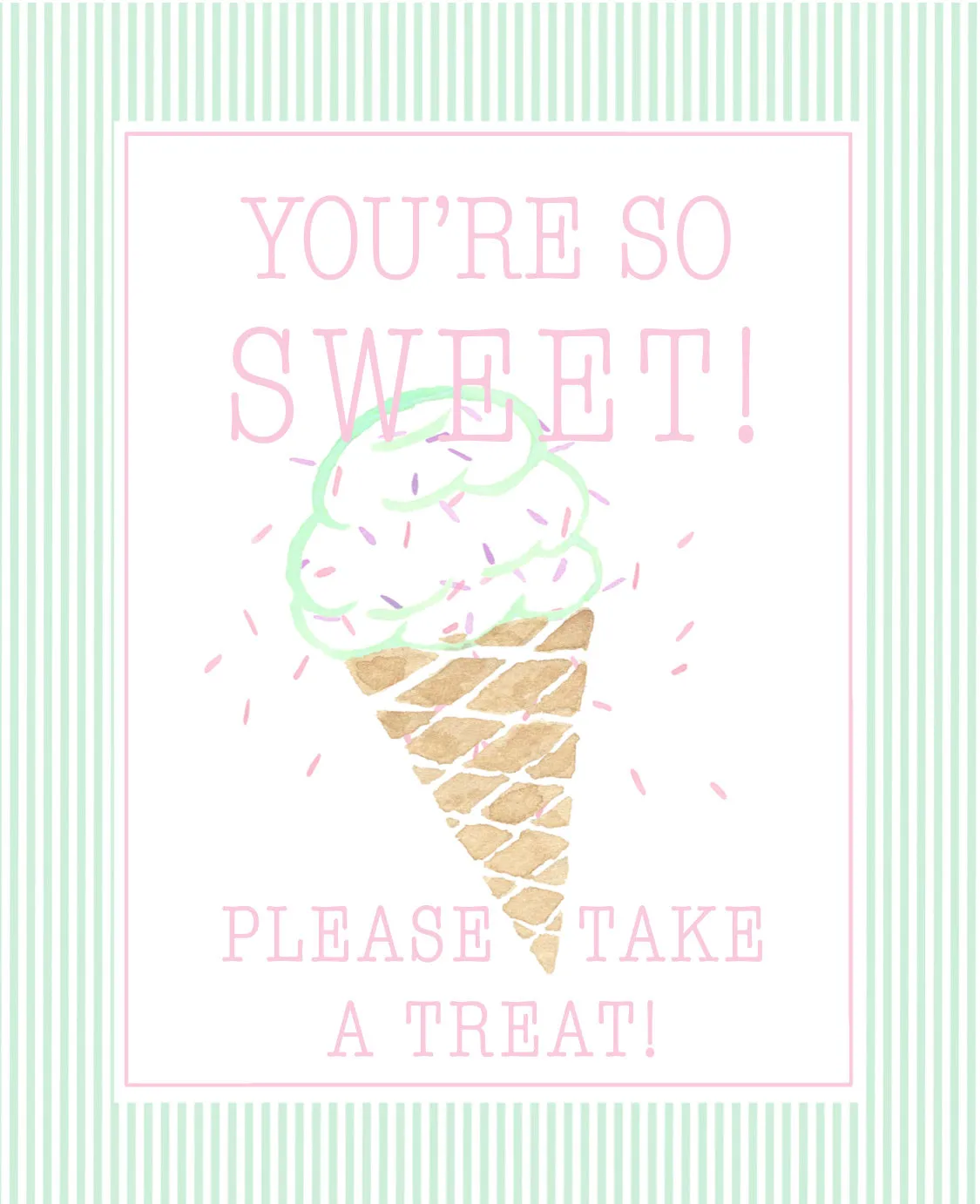 Ice cream Party Sign