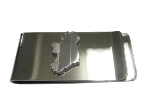 Ireland Map Shape and Flag Design Money Clip