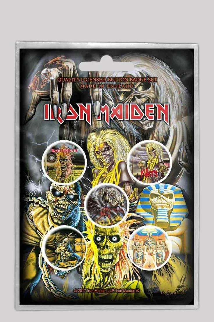 Iron Maiden Button Badge Pack - Early Albums
