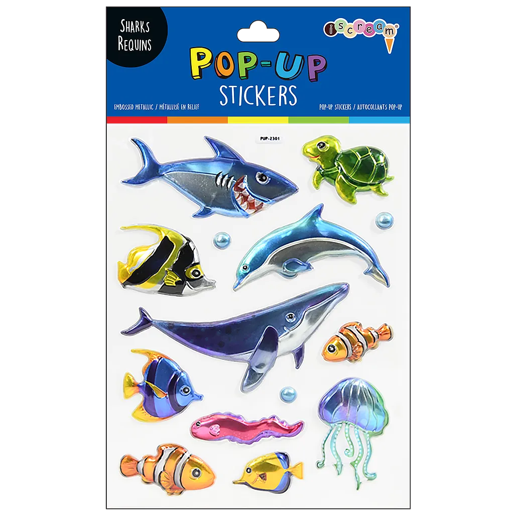 Iscream Sharks Pop-Up Stickers