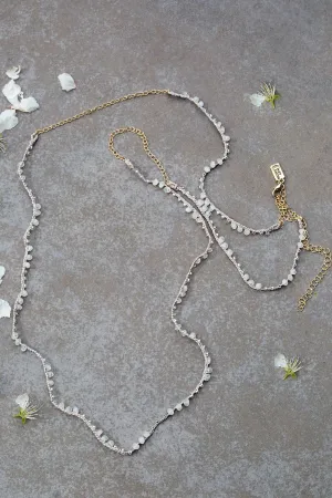Ivy Ultra Long Moonstone Necklace-Convertible Wrap-Double Layer Necklace-Anklet