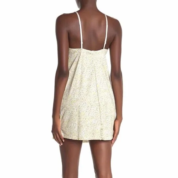 Jason Wu Lace Trim Satin Chemise Slip Negligé Lingerie, Yelllow, Medium, NWT