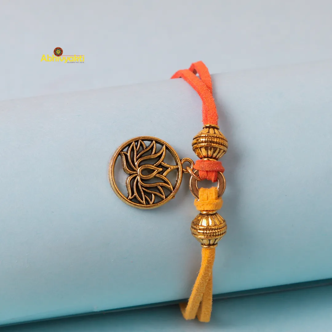 Kamalam Gold Plated Lotus Rakhi Pendant USA ( Free Shipping )