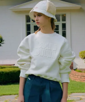 KANDINI Embossed-Logo SweatShirt - White