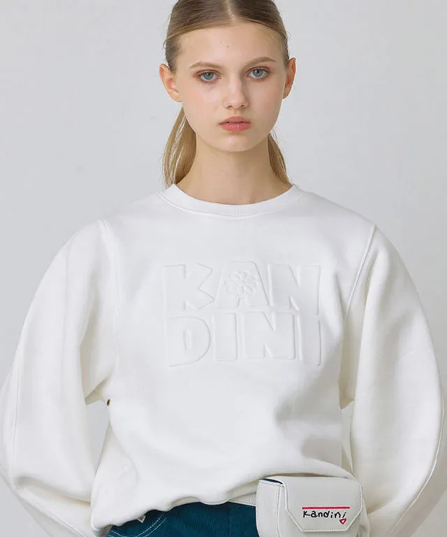 KANDINI Embossed-Logo SweatShirt - White