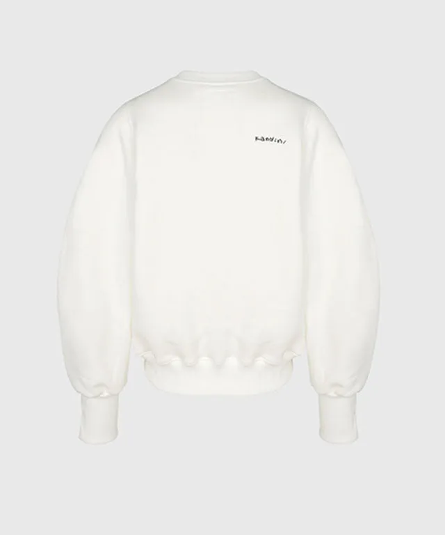 KANDINI Embossed-Logo SweatShirt - White