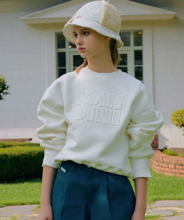 KANDINI Embossed-Logo SweatShirt - White