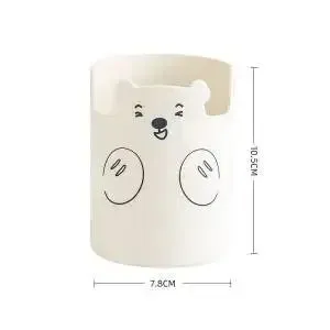 Kawaii Bear Multifunctional Pen Holder 🐻✨ - Adorable Makeup Brush & Phone Organizer for Students! 🖊️💖