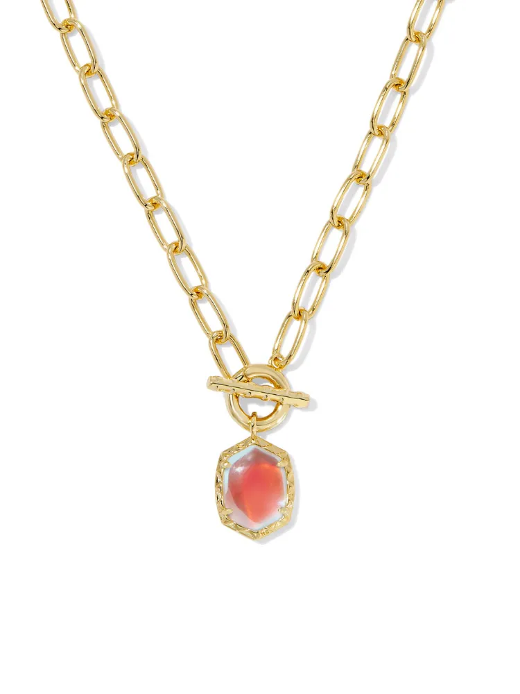 Kendra Scott Daphne Link & Chain Necklace - Gold & Dichroic Glass