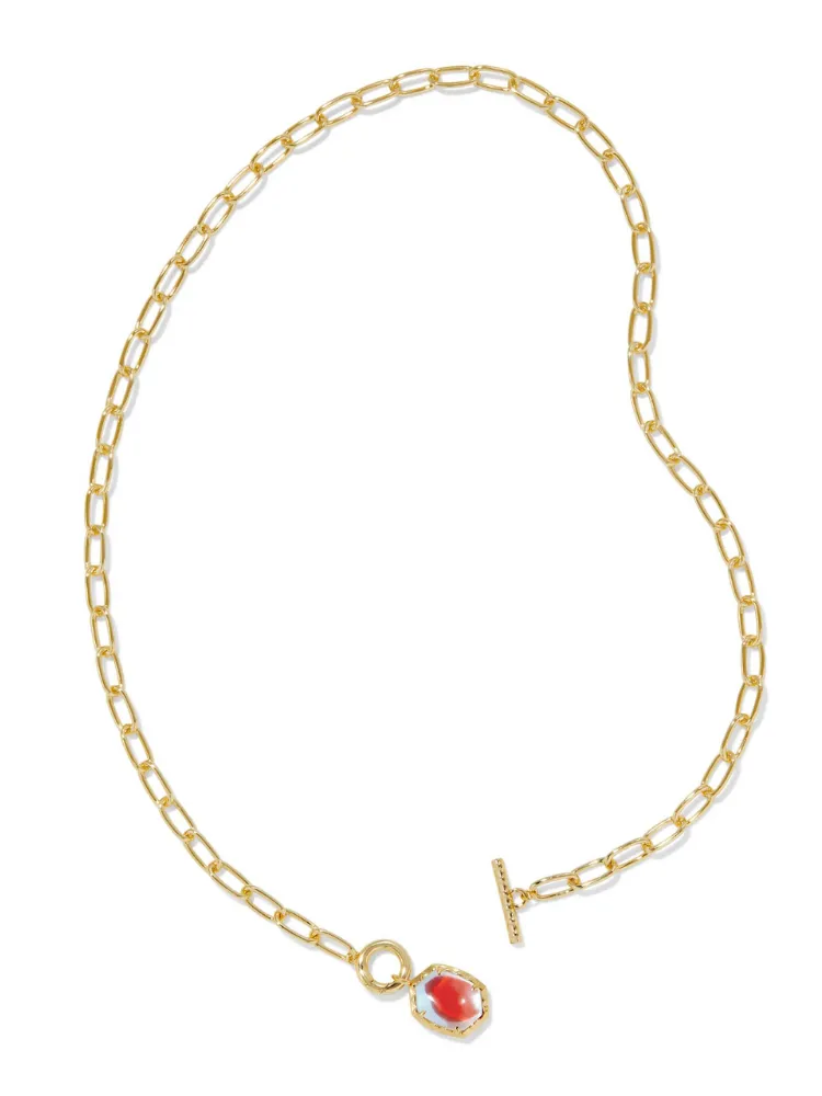 Kendra Scott Daphne Link & Chain Necklace - Gold & Dichroic Glass
