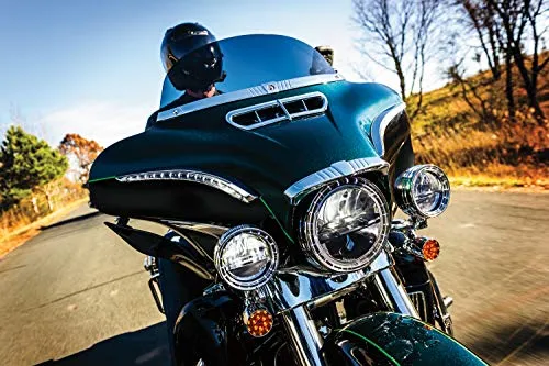 Kuryakyn 2631 Motorcycle Accessory: Tri-Line Windshield Trim for 2014-19 Harley-Davidson Touring & Trike Motorcycles, Chrome