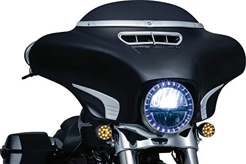 Kuryakyn 2631 Motorcycle Accessory: Tri-Line Windshield Trim for 2014-19 Harley-Davidson Touring & Trike Motorcycles, Chrome