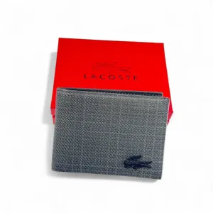 Lacoste Men's Slim Grey Wallet with Signature Crocodile Logo 🐊✨