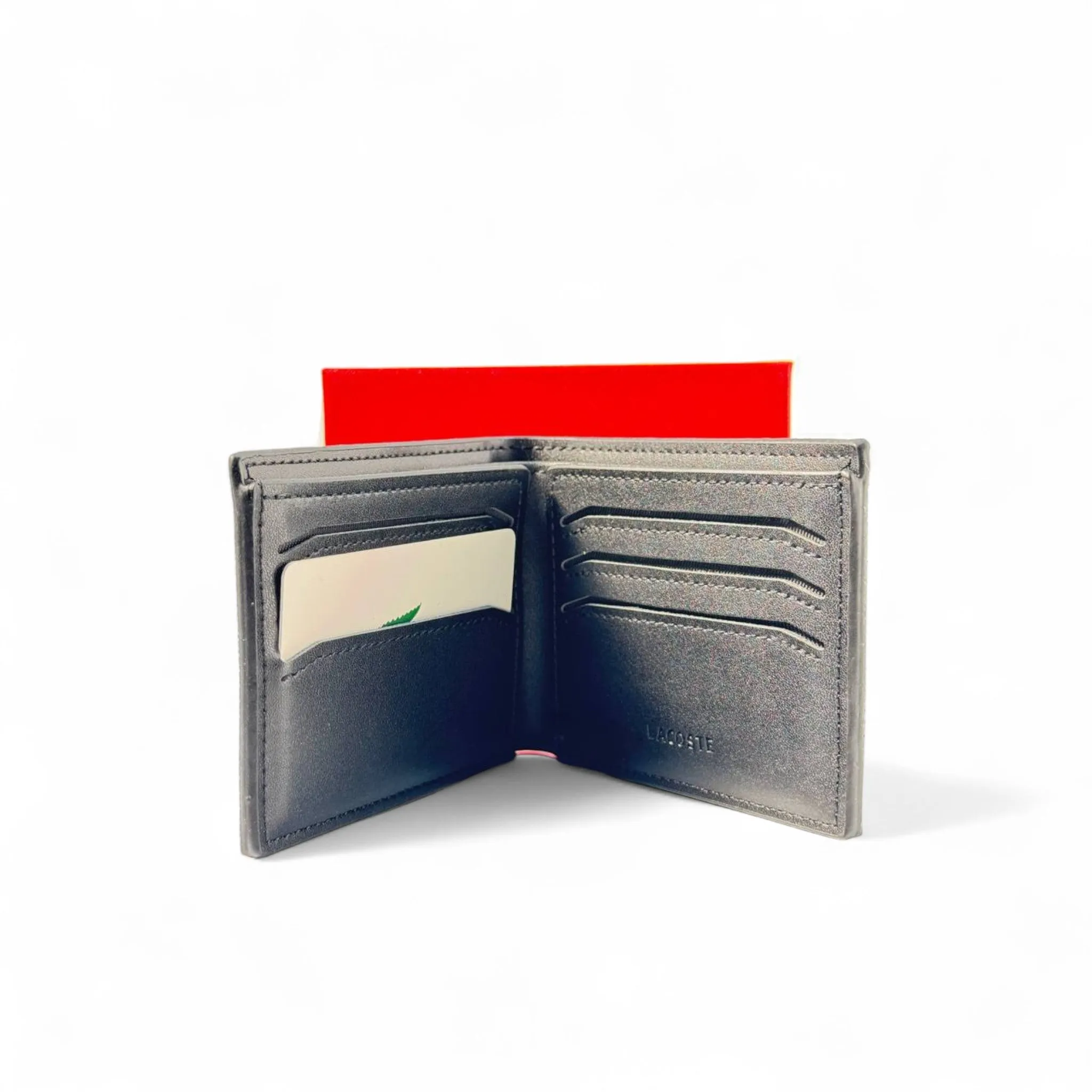 Lacoste Men's Slim Grey Wallet with Signature Crocodile Logo 🐊✨