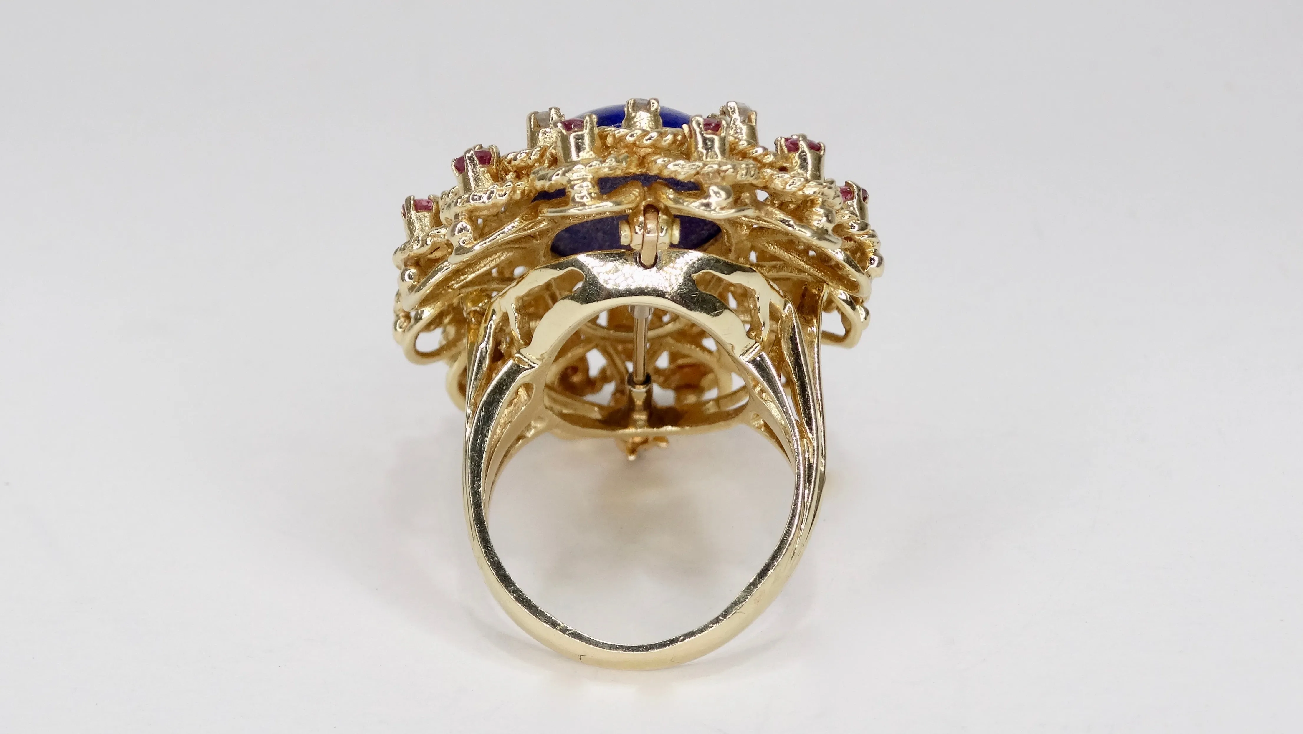 Lapis 14K Gold Diamond Cocktail Ring