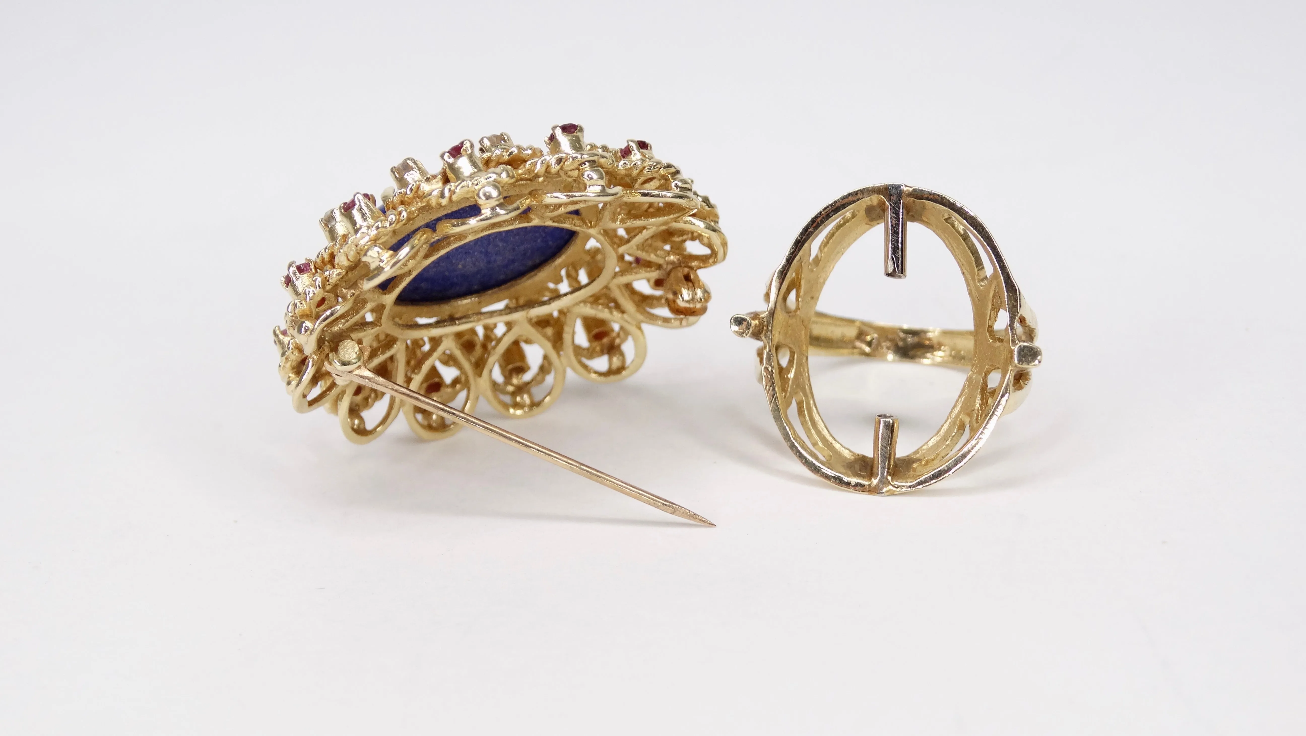 Lapis 14K Gold Diamond Cocktail Ring