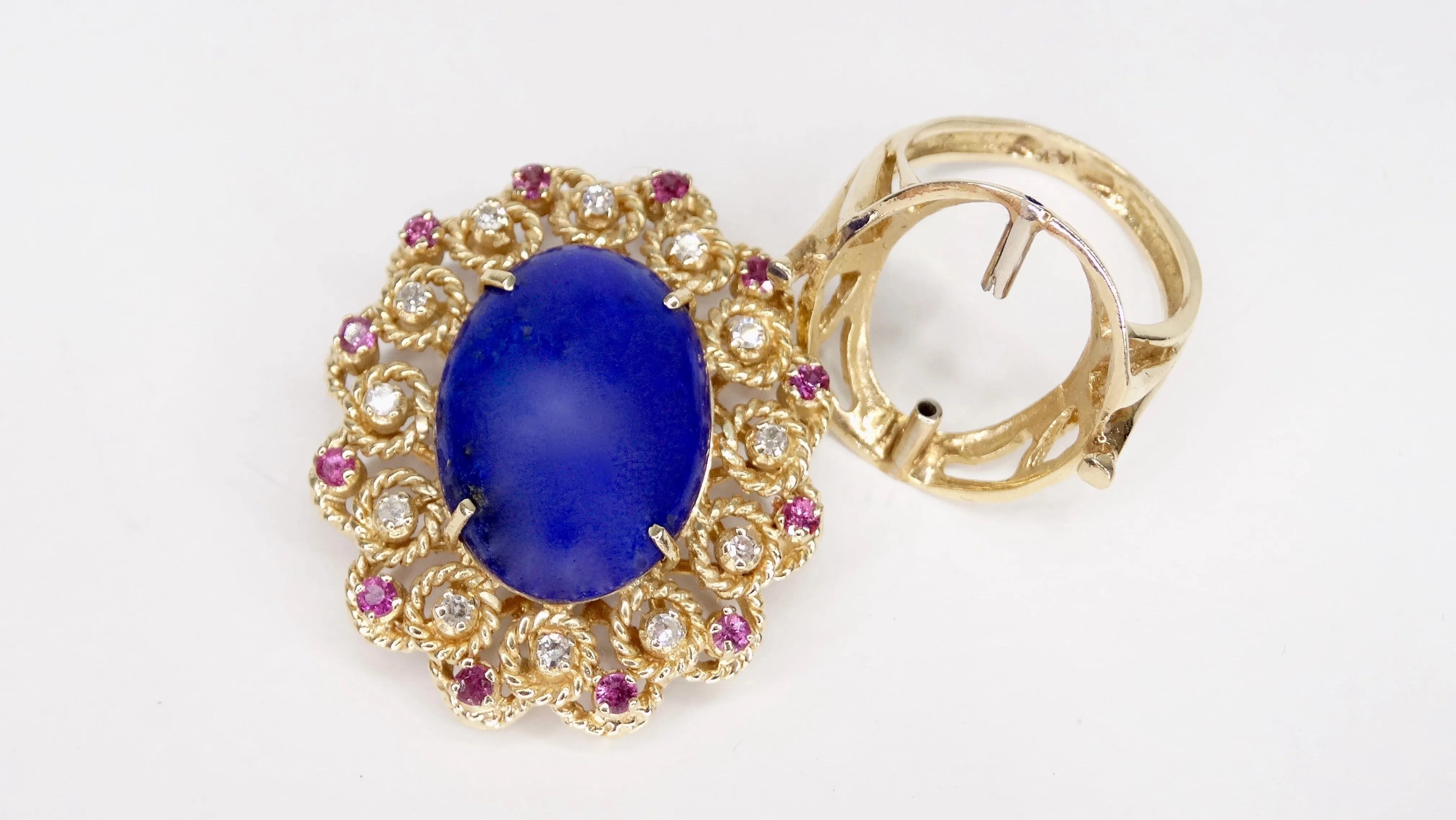 Lapis 14K Gold Diamond Cocktail Ring