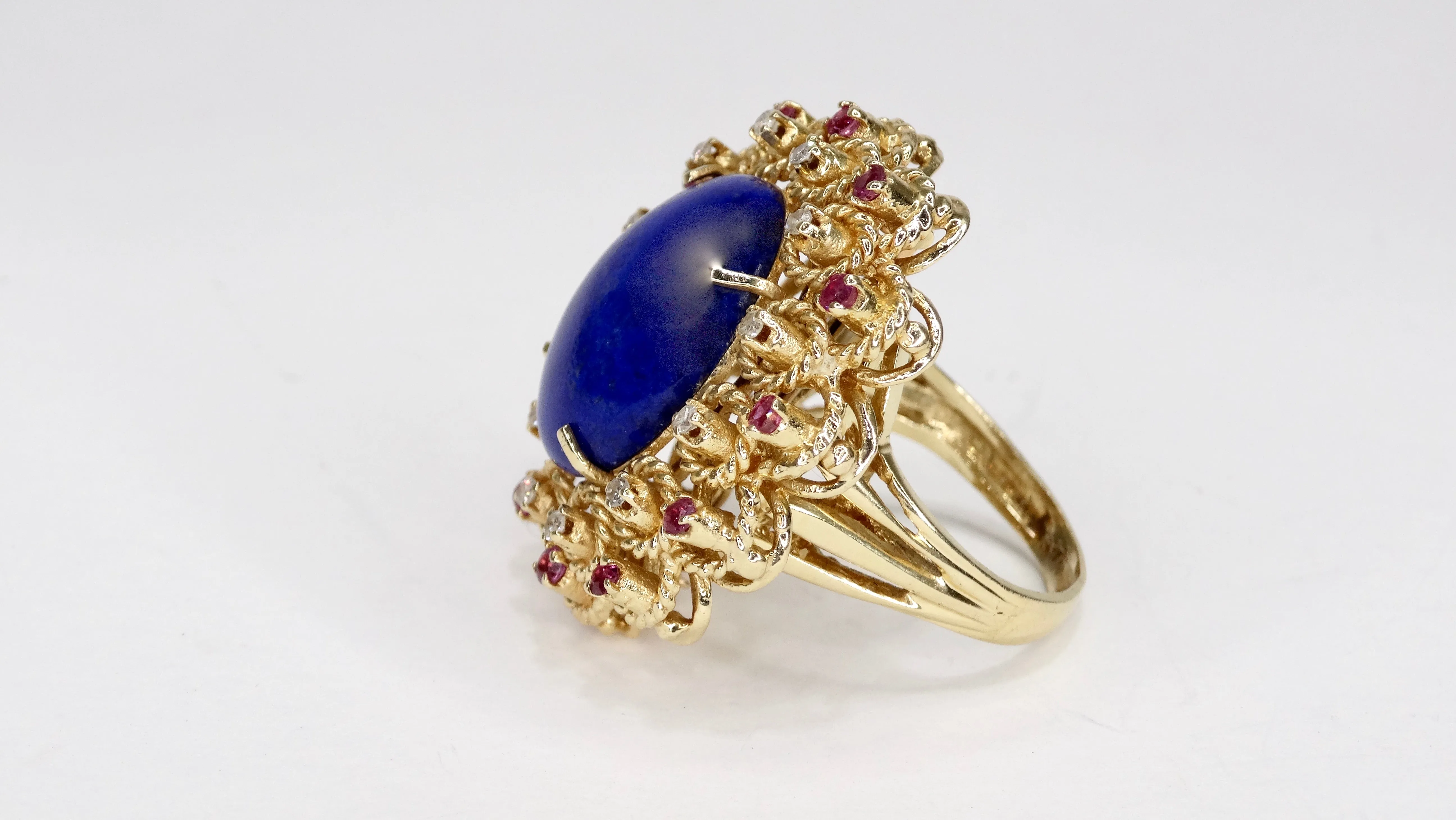 Lapis 14K Gold Diamond Cocktail Ring