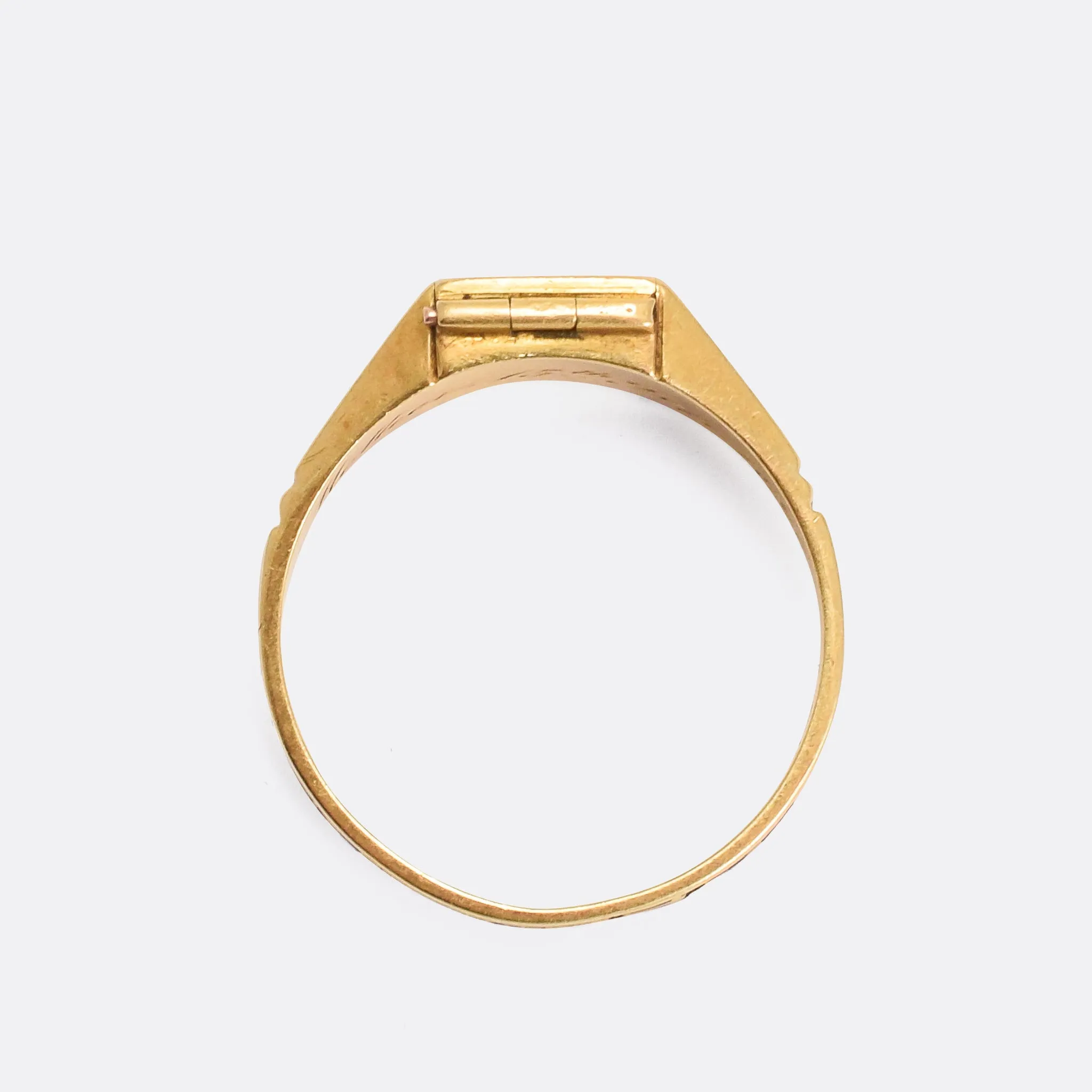Late Victorian IN MEMORY OF Locket Mourning Ring