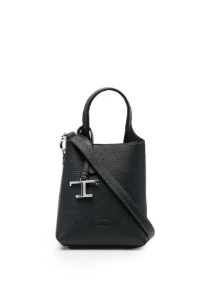 Leather micro bucket bag