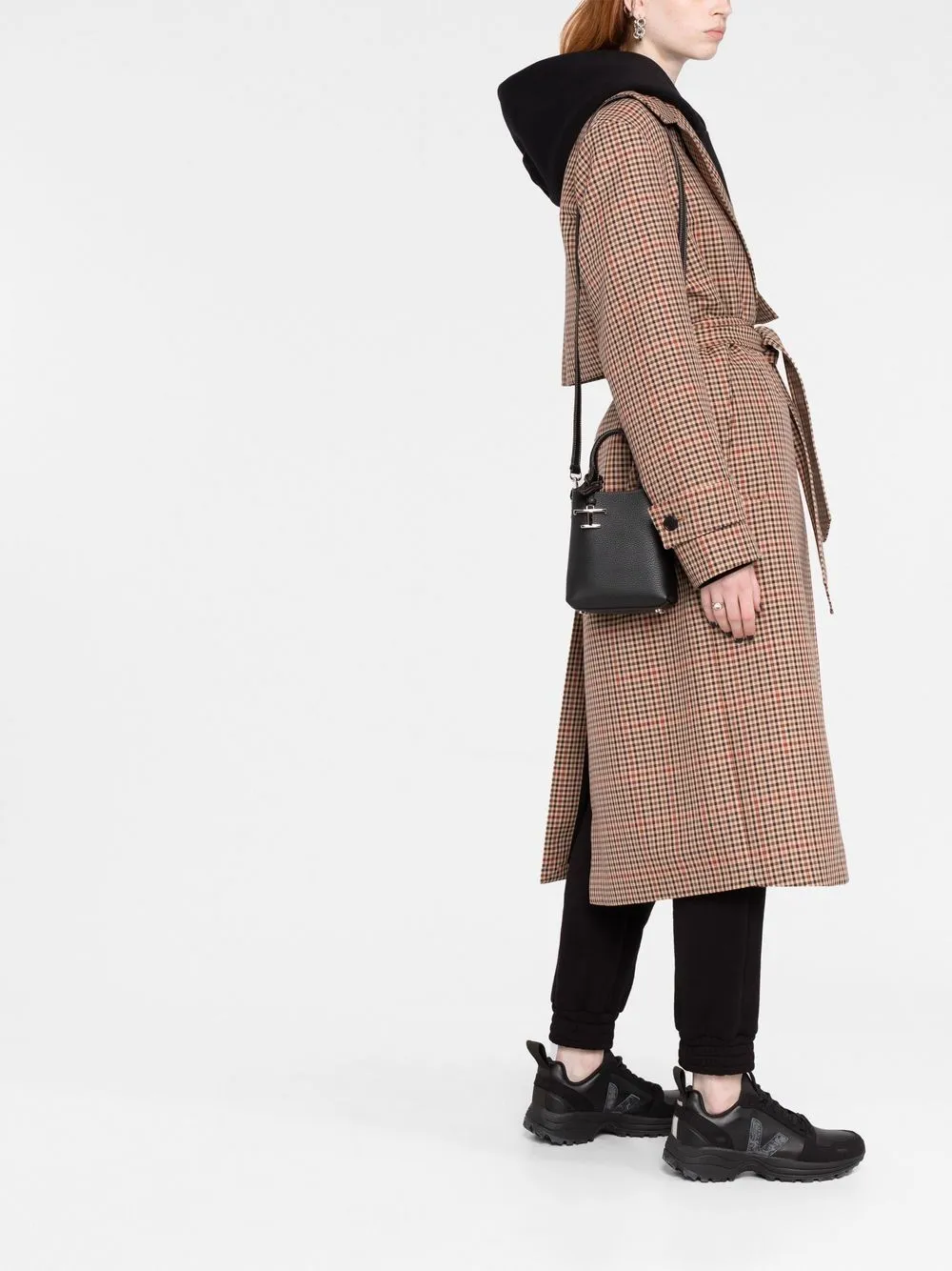 Leather micro bucket bag